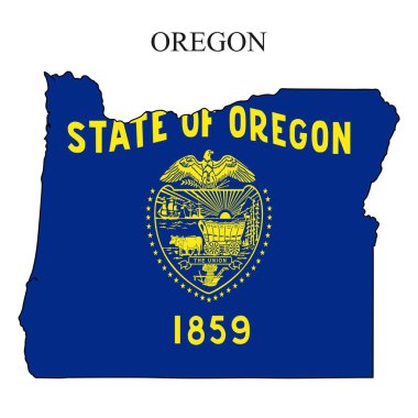 Oregon harita vektör çizimi. Küresel ekonomi Amerika 'da. Kuzey Amerika. Birleşik Devletler. Amerika. ABD.