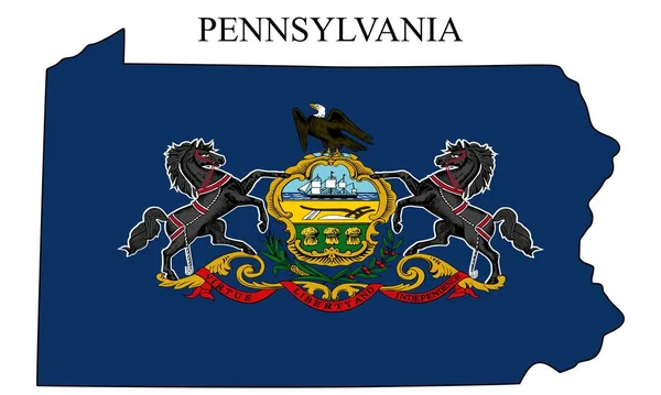 Illustrazione Vettoriale Della Pennsylvania Economia Globale Stato America Nord America — Vettoriale Stock