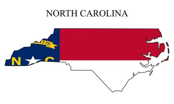 North Carolina Map Vector Illustration Global Economy State America North — Stock Vector