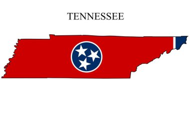 Tennessee map vector illustration. Global economy. State in America. North America. United States. America. U.S.A clipart