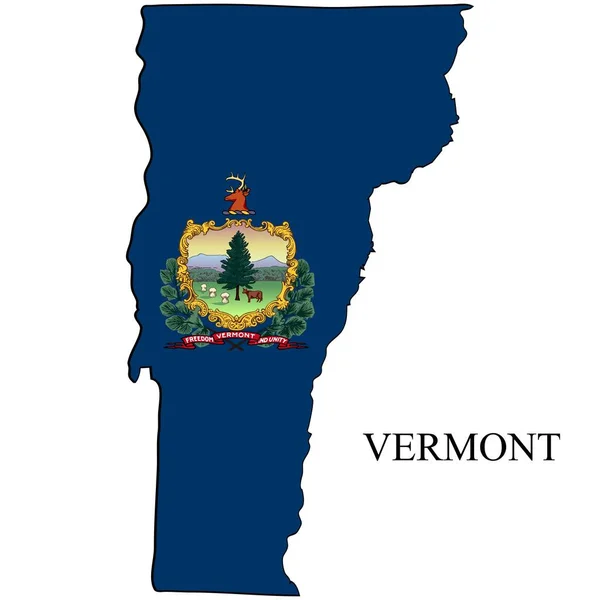 Illustrazione Vettoriale Della Mappa Del Vermont Economia Globale Stato America — Vettoriale Stock