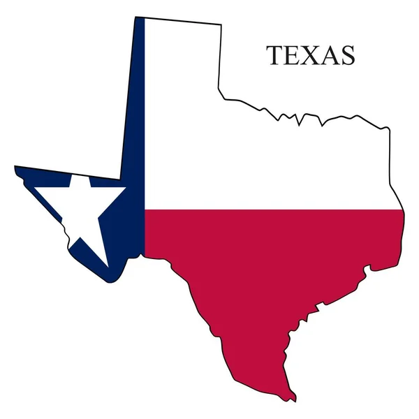 Texaanse Kaart Vector Illustratie Mondiale Economie Staat Amerika Noord Amerika — Stockvector