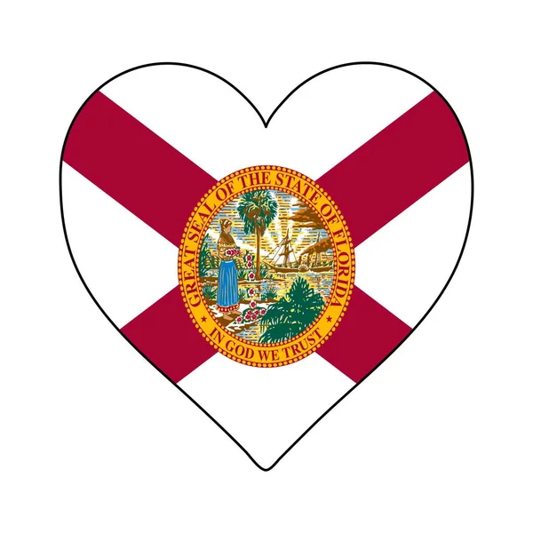 Florida Hart Vorm Vlag Hou Van Florida Bezoek Florida Noord — Stockvector