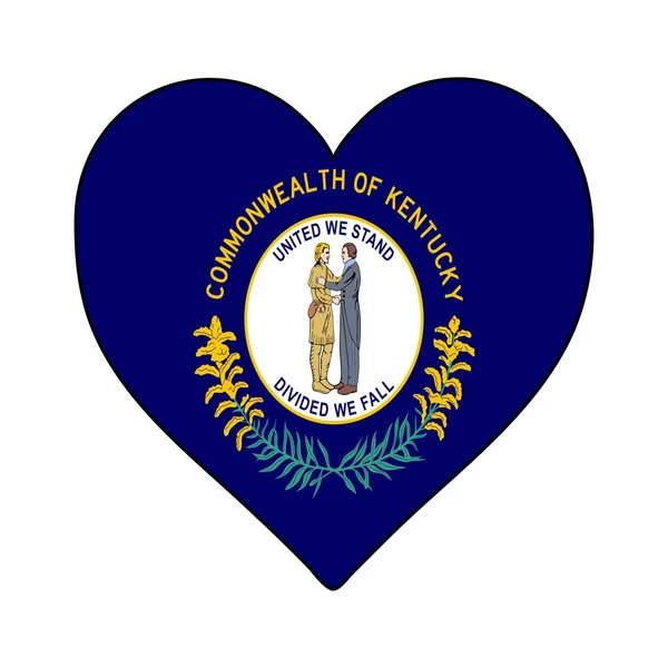 Kentucky Heart Shape Flag Love Kentucky Visit Kentucky Northern America — Stock Vector