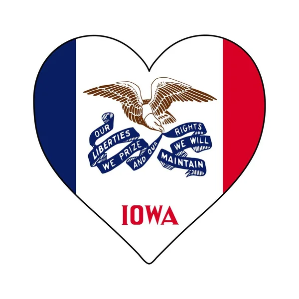 Iowa Hart Vorm Vlag Hou Van Iowa Bezoek Iowa Noord — Stockvector