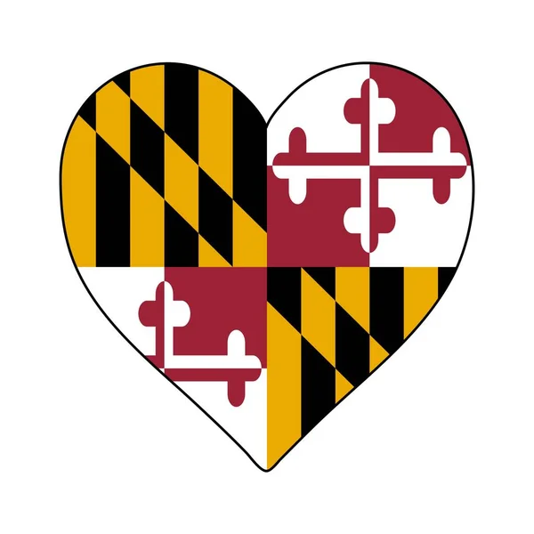 Maryland Hart Vorm Vlag Hou Van Maryland Bezoek Maryland Noord — Stockvector