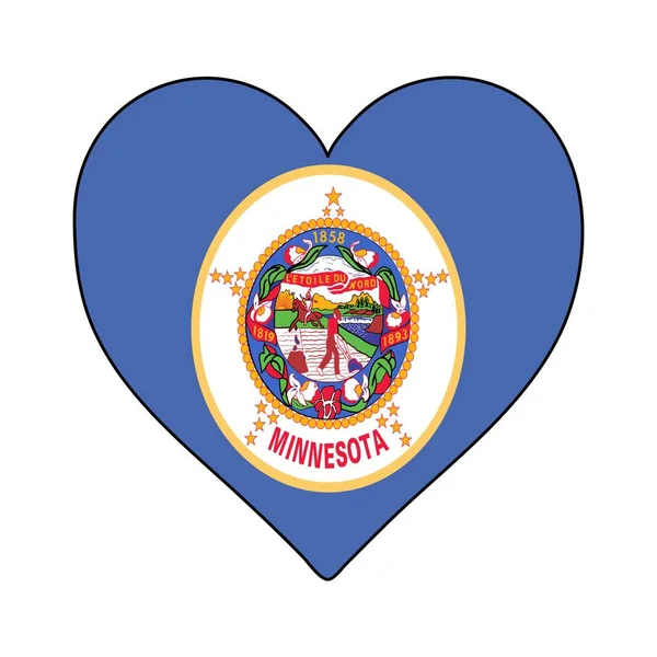 Minnesota Heart Shape Vlag Hou Van Minnesota Bezoek Minnesota Noord — Stockvector