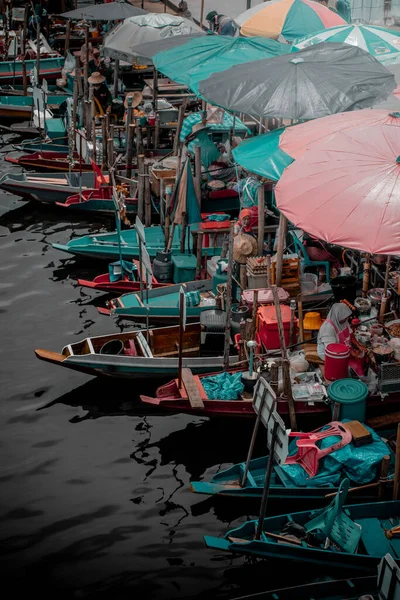 Hat Yai Thailand December 2023 Boat Parked Sides Khlong Hae — Stock Photo, Image