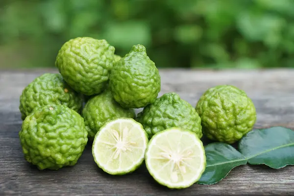 Bergamot fruits, agriculture crops from garden.Concept, herbal fruits with sour taste, can be cooked as food seasoning and use for spa , aromatherapy. Hair treatment