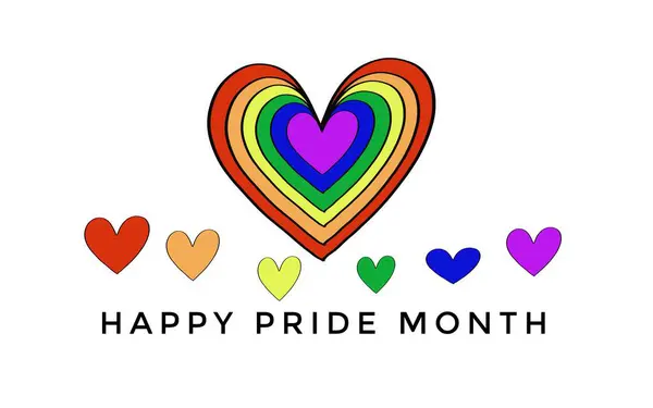 Gökkuşağı renklerinin elle çizilmiş resmi. Mutlu Gurur Ayı. Konsept, Lgbtq + onur ayında, Haziran. Dünya çapındaki LGBT topluluğunun sembolü. İnsan cinsiyet çeşitliliğinin desteklenmesi. 