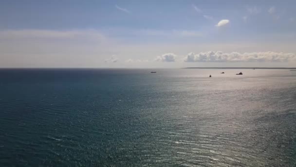Mer Méditerranée Vol Caméra Dans Ligne Horizon Mer Soleil Long — Video