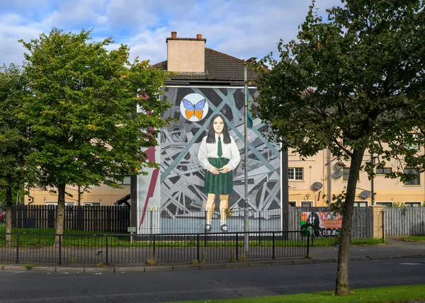Derry 'nin Bogside bölgesindeki duvar resimleri. Yüksek kalite fotoğraf