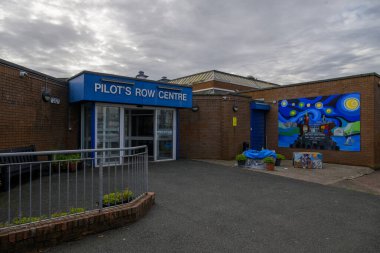 Derry 'nin Bogside bölgesindeki Pilots Row Halk Merkezi' ne bakın. Yüksek kalite fotoğraf