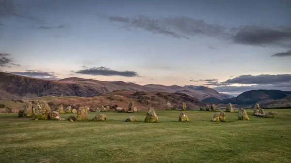 Keswicks 'in ünlü Castlerigg Taş Çemberi manzarası. Yüksek kalite fotoğraf