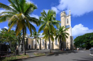 Mauritius, Mahebourg 'daki Notre Dame des Anges Kilisesi manzarası. Yüksek kalite fotoğraf