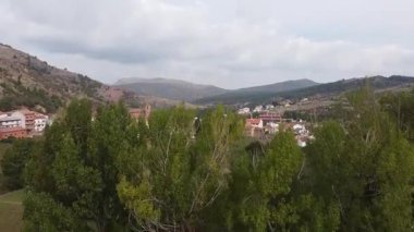 Checa 'nın Panoramik Drone Görünümü, La Mancha, İspanya - 558