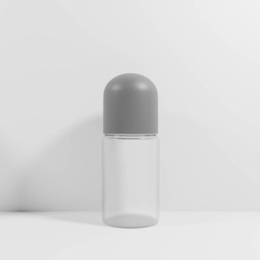 Resim 3D deodorant şişesi tasarımı. Sahte deodorant şişeleri. Deodorant ambalajı. Deodorant beyaz arkaplanda izole.
