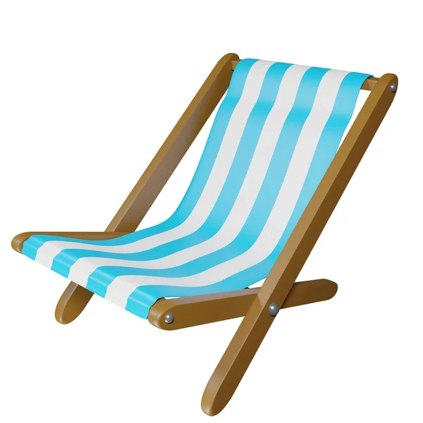 Illustration Beach Bed Umbrella White Background — Stock Photo, Image