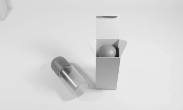 Ilustracja Renderować Dezodorant Butelka Makieta Projekt Fałszywe Dezodoranty Opakowanie Dezodorantu — Zdjęcie stockowe