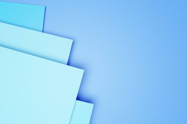 Mavi renkli kağıt geometrik düz arkaplan