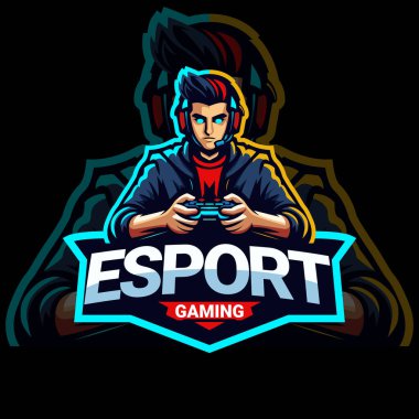 esport logosu insan karakteri oyunu