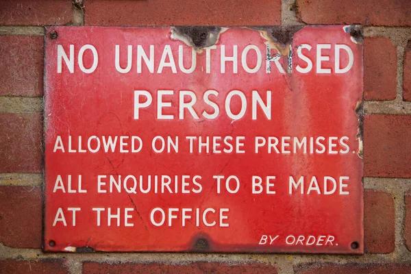 stock image No entry allowed health and safety sign to deny personal with no access clearance. Off limits in an industrial factory. danger ahead, health and safety hazard warning.