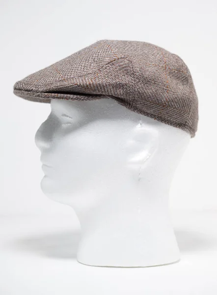 Kent 012023 Traditionell Brittisk Irländsk Tweed Platt Mössa Gubbar Hatt — Stockfoto