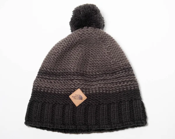 Kent 012023 North Face Antlers Beanie Bobble Hat Black Grey — Stock Photo, Image