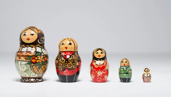 Kent 2023 Set Inch Vintage Russian Matryoshka Nesting Dolls Signed — Stock Photo, Image