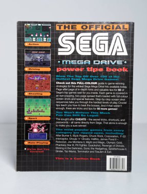 Kent, UK, 01.01.2023 SEGA MEGA ŞEHRİ Tüyo defteri. Retro vintage video oyun hatıraları. 