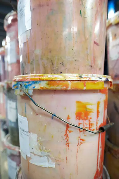Industrial fabric and wallpaper dye ink paint, in plastic buckets ...