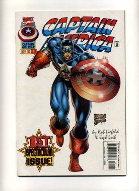 Kent, Uk 01.01.2024 Retro klasik Marvel çizgi romanı Kaptan Amerika. 1980 'lerin çizgi roman koleksiyoncuları ve nostaljik komedi anıları için basılmış çizgi romanları. 