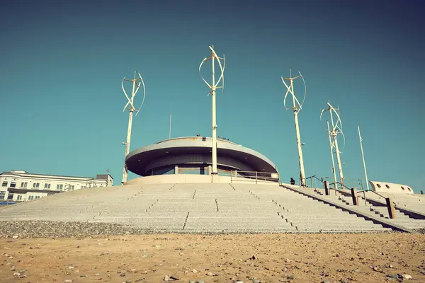 stock image cleveleys, uk 03.05.2021 Cleveleys promenade is the location for the new star wars disney series, Andor. The promenade location for all filming, including Anchorsholme. Star wars fans location.