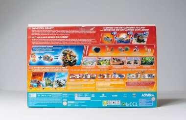 london, uk 05/052019 Nintendo wii u donkey kong skylanders superchargers starter kit and game on a white isolated background. iconic retro vintage video gaming machine. Japanese technology clipart