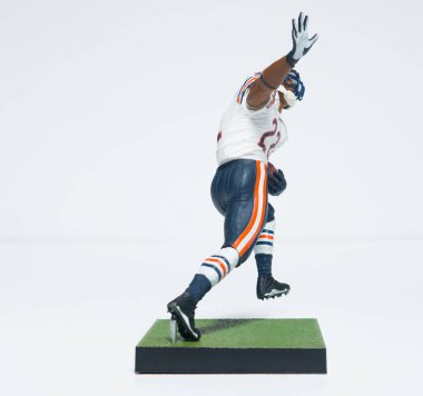 Chicago, kullan, 01.01.2023... 22 numaralı Matt Forte, koşucu, McFarlane Toys NFL Chicago Bears Sports Football Serisi biblosu. NFL spor oyuncakları ve koleksiyon tabloları.