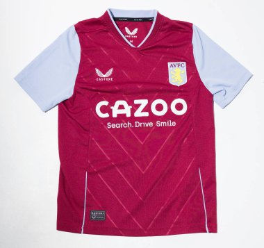 Banyo, uk, 05.05.2020 hakiki 2022 Aston Villa futbol sahasındaki 10-11 yıllık JM Castore. İngiliz İngiliz futbol takımları.