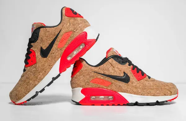 stock image kent, uk, 01.01.2023 Genuine Authentic Rare Nike Air Max 90 th Anniversary Cork limited edition. Nike air max retro classic sneaker trainers. Nike sport and street wear fashionable athletic shoes