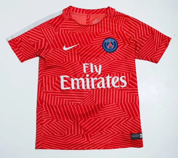 stock image kent, uk 01.01.2023 Paris Saint Germain Pre Match Jersey 2016- 2017 european french football soccer club. retro vintage soccer clubs main land europe.