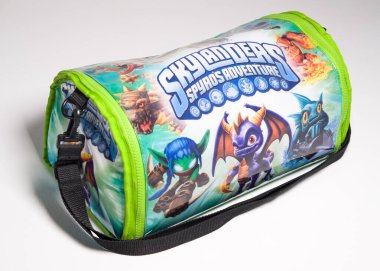 Kent, Uk 01.01.2023 Skylanders Spyros macerası Xbox ps3 iftira figürleri taşımaktan dava taşıyor. Warcraft macera tarzı paçavra video oyunu ürünleri dünyası