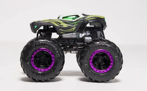 stock image kent, uk 01.01.2023 Hot Wheels Monster Truck hulk venom monster jam die cast toy car. vintage and modern hot wheel collectable toy cars for kids. Car crush racing 4 x 4 muscle car