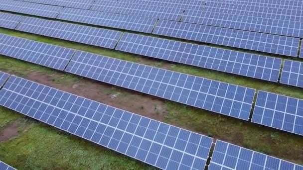 Impianto Solare Vista Aerea Energie Rinnovabili Tecnologia Verde Ecologia Pannelli — Video Stock