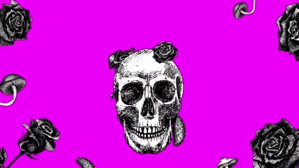 뒤틀린 버섯으로 두개골 위에는 그림이 그려져 있었다 무에르 Santa Muerte — 비디오