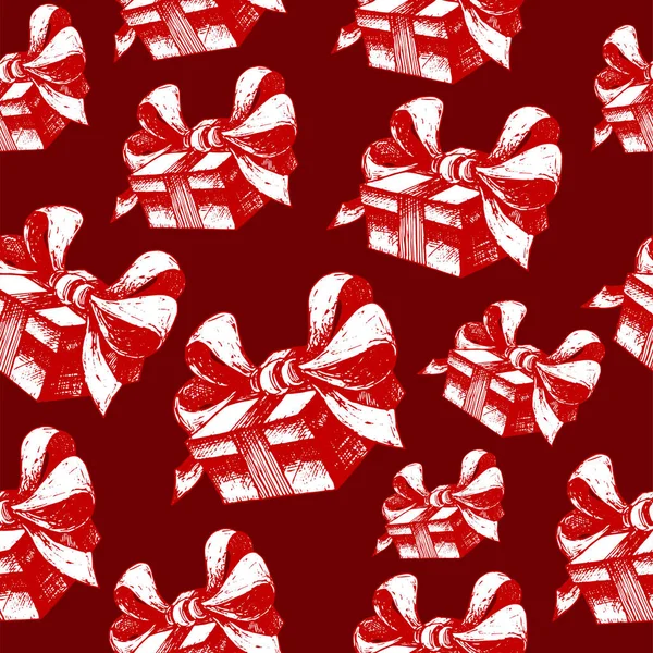 Fond Sans Couture Avec Des Boîtes Cadeaux Boîtes Rouges Vectorielles — Image vectorielle