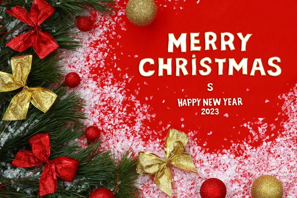 Frohe Weihnachten Und Ein Gutes Neues Jahr 2023 Weihnachtskarte — Stockfoto
