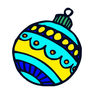 Parlak Noel ağacı oyuncağı, bir Noel topunun vektör çizimi