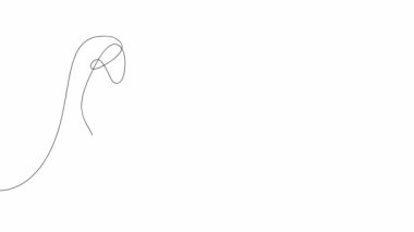 Linear emerging drawing of a young pregnant girl. Girl hugging her belly, one line drawing