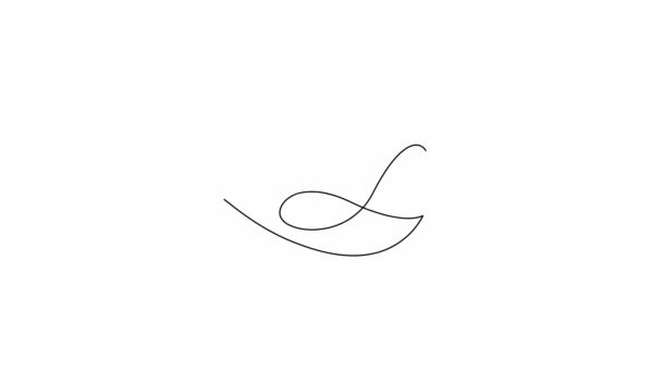 Calligraphic Inscription Love You Line Text Drawing White Background — Stok video