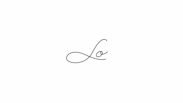 Love You Text Drawn Line White Background Animated Video Fade — Wideo stockowe
