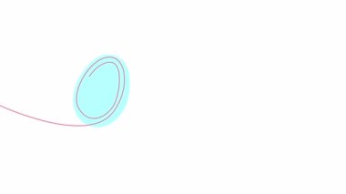 Happy easter. Calligraphic inscription in one line with a stylized Easter egg. Handwritten text on a white background. Easter greetings