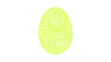 Happy Easter. Easter eggs on a white background replacing each other in turn. Flat image, stylized eggs with a pattern. Looped animation for the holiday of Easter